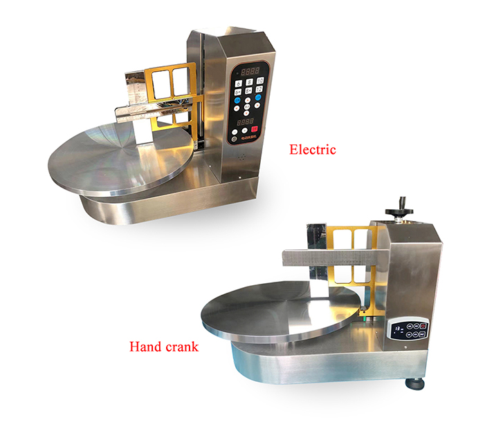 Small half automatic birthday cake icing frosting machine