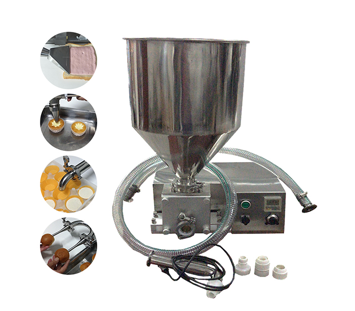 Cake filling and depositing machine