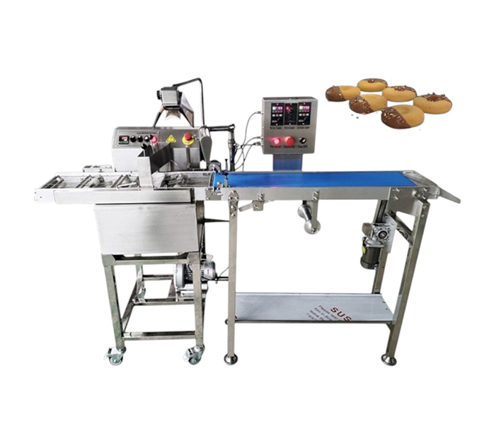 Chocolate depositing coating machine