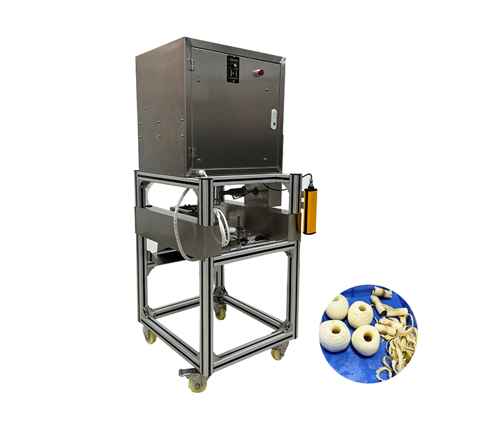 Pear peach peeling and core removing machine
