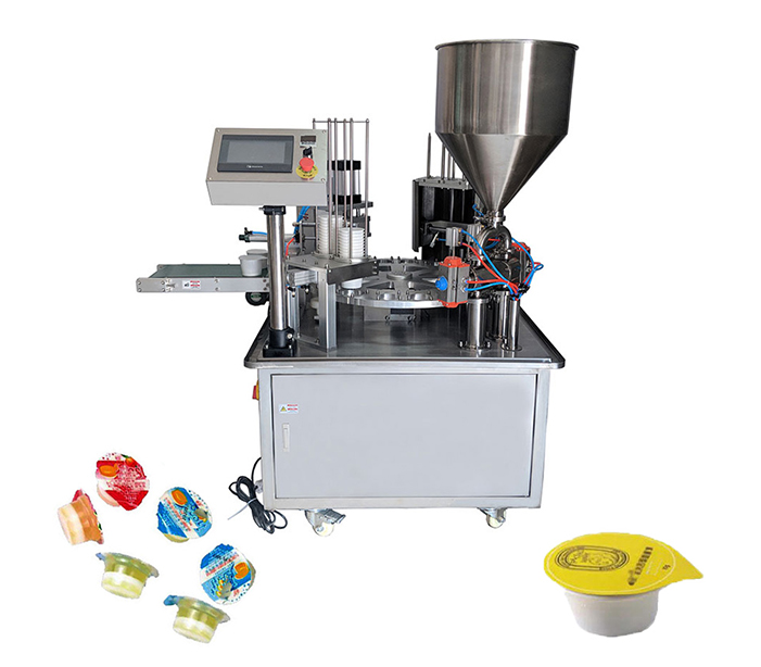 Automatic disc cup filling and sealing machine