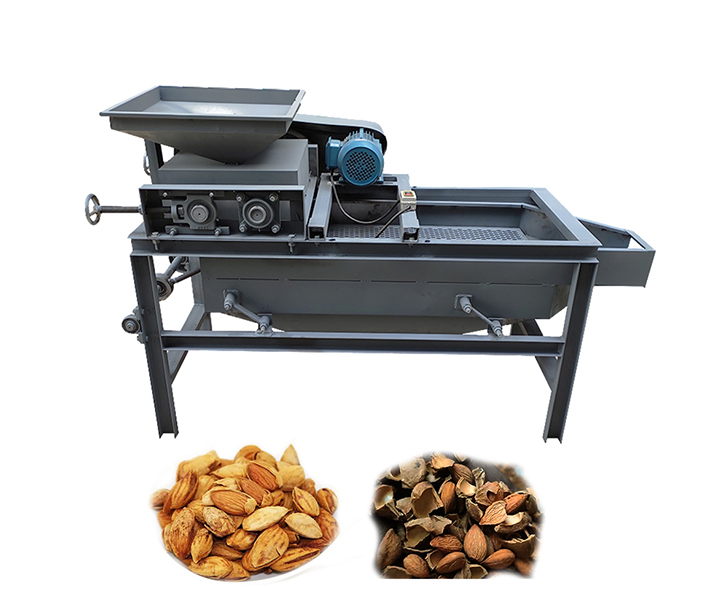 Almond shell breaking machine